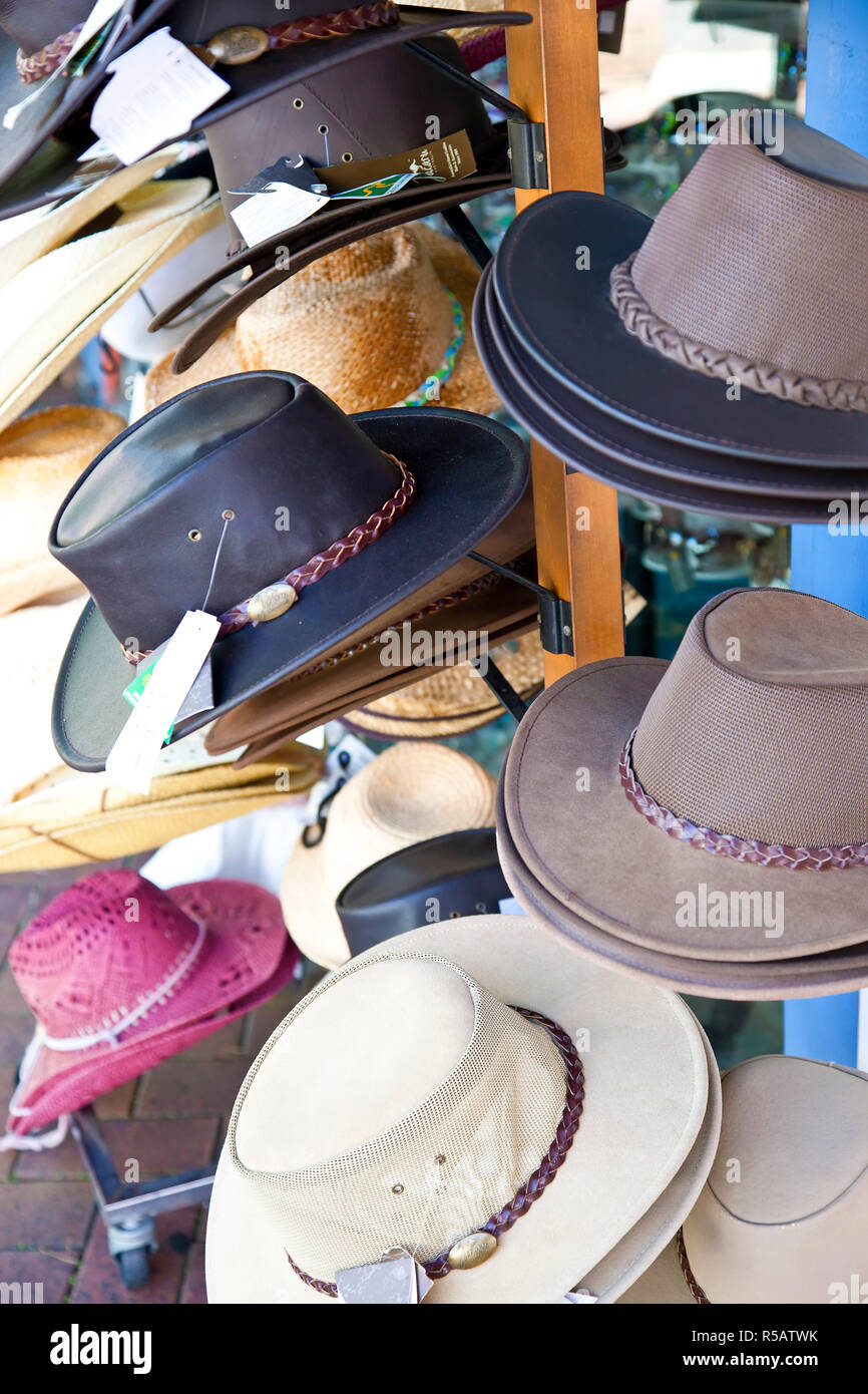 Akubra australische Hüte, Airlie Beach, Queensland, Australien Stockfoto