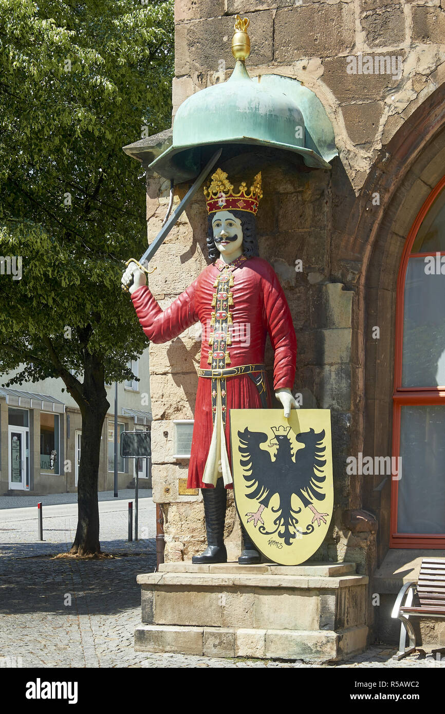 Roland im Rathaus in Nordhausen, Thüringen, Deutschland Stockfoto