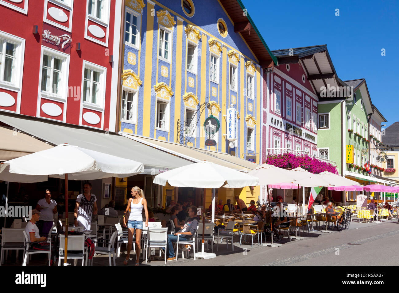 Marktplatz, Mondsee, Mondsee, Oberosterreich, Oberösterreich, Österreich Stockfoto