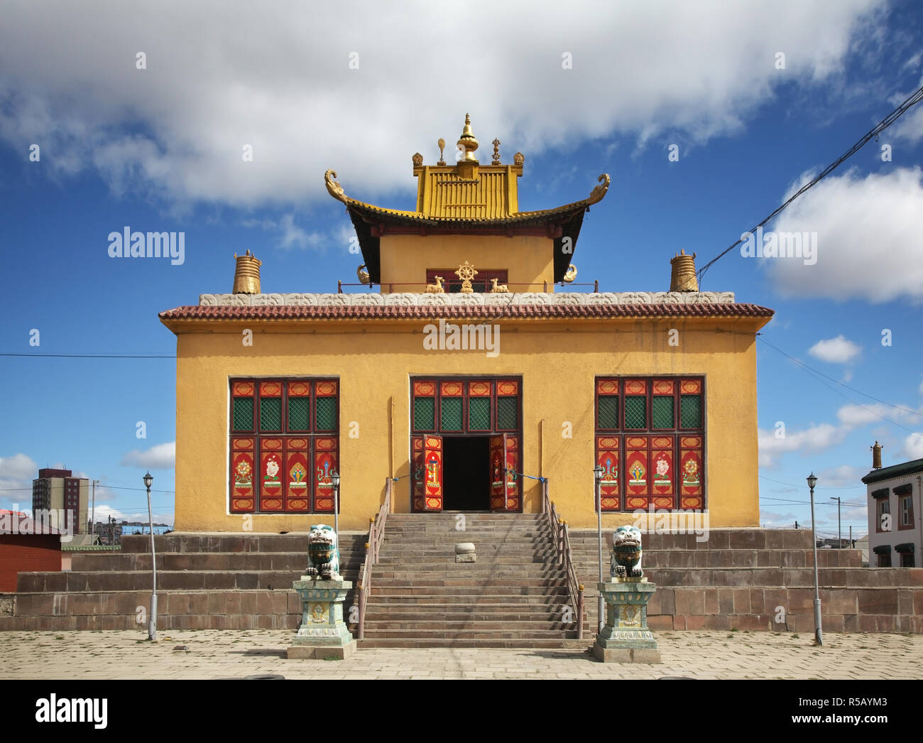 Gandantegchinlen Kloster in Ulaanbaatar. Mongolei Stockfoto