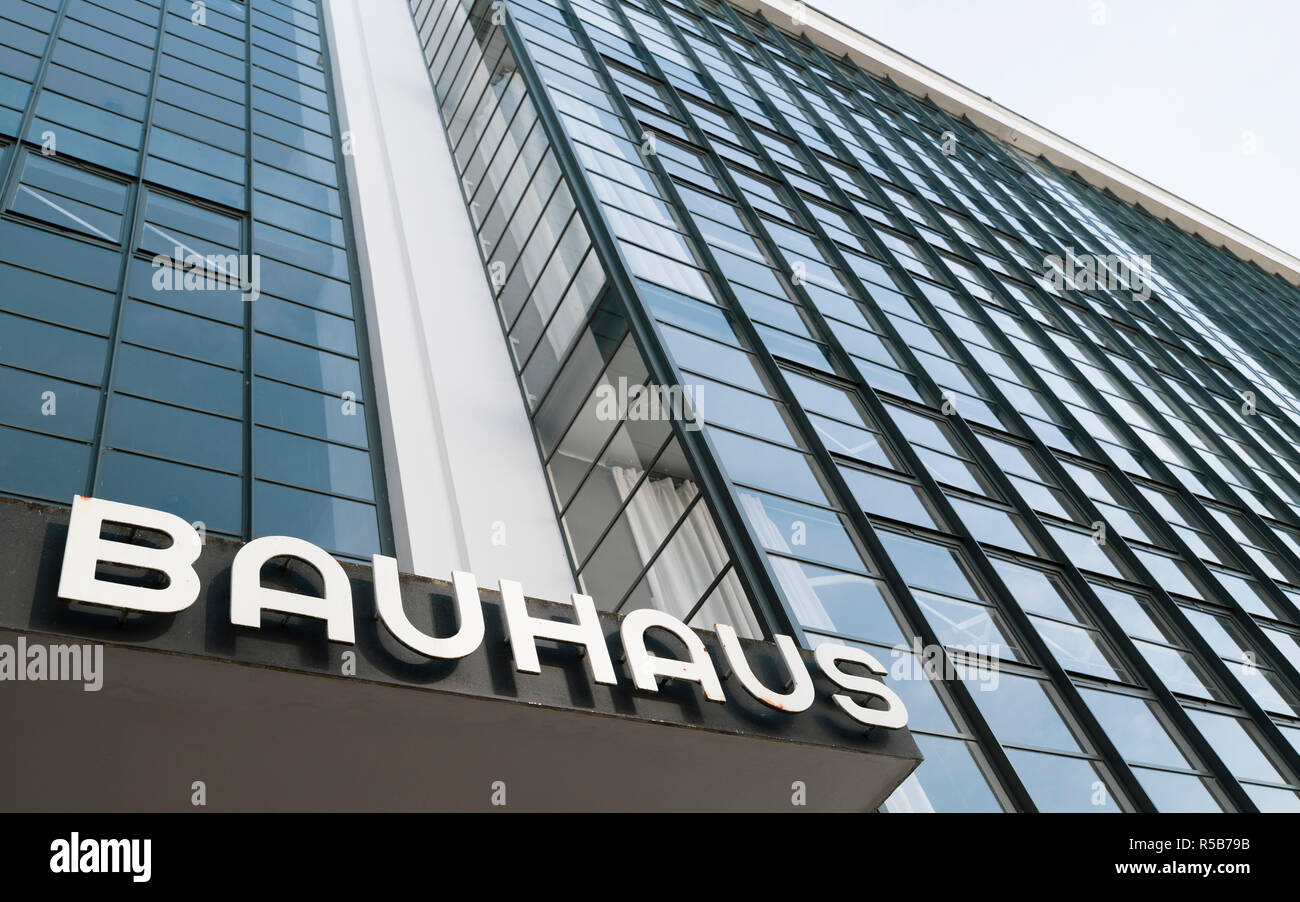 Bauhaus Architektur an der Schule für Gestaltung in Dessau, Deutschland Stockfoto