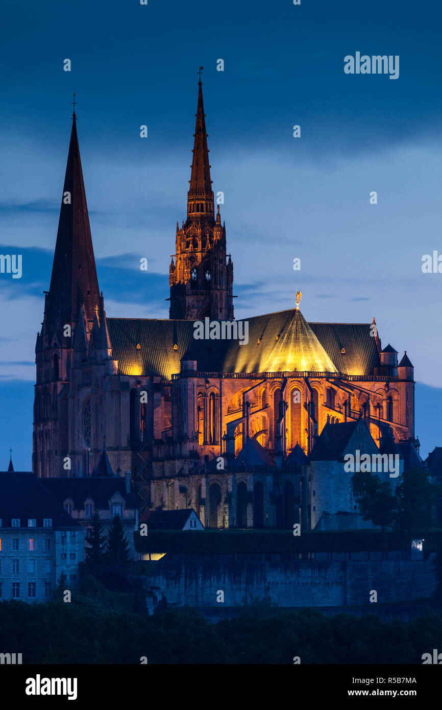 Frankreich, Region Centre, Eure et Loir Abteilung, Chartres, Kathedrale von Chartres Stockfoto