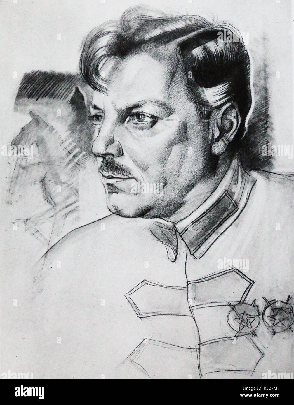 Portrait von Kliment Vorochilov von Juri Annenkov, Moskau, 1923 Stockfoto