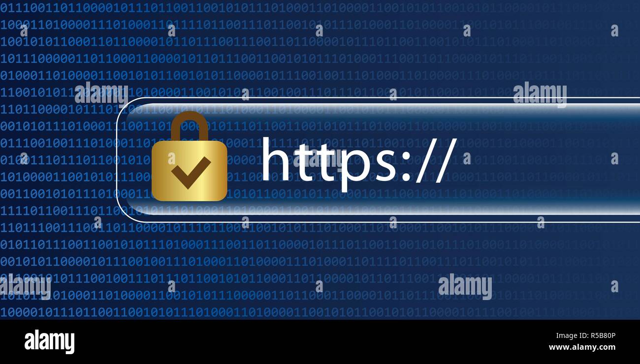 Https-safe web Blau binären Code Hintergrund Vektor-illustration EPS 10. Stock Vektor