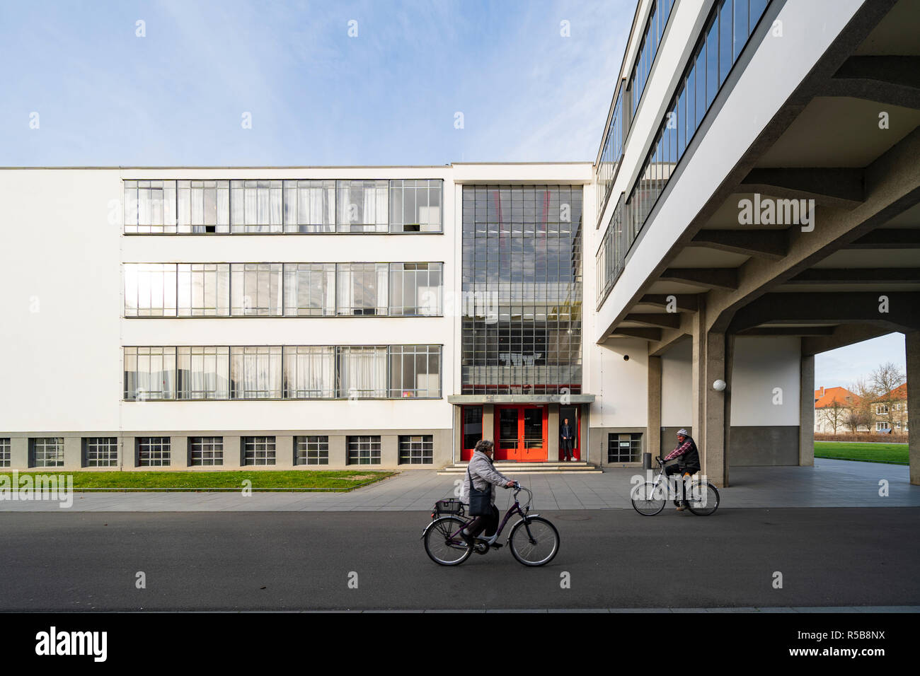 Bauhaus Architektur an der Schule für Gestaltung in Dessau, Deutschland Stockfoto