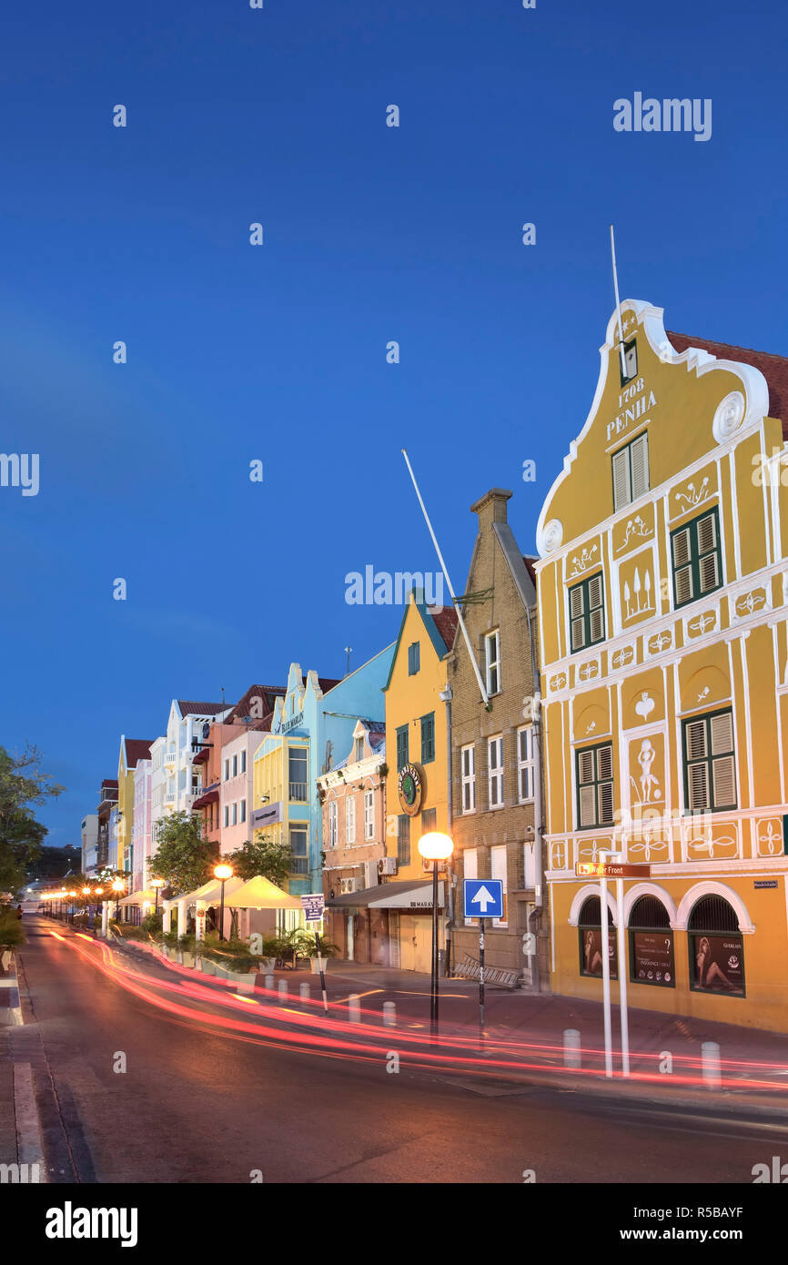 Karibik, Niederländische Antillen, Curacao, Willemstad (UNESCO-Weltkulturerbe), Punda, Niederländisch kolonialen Architektur Stockfoto