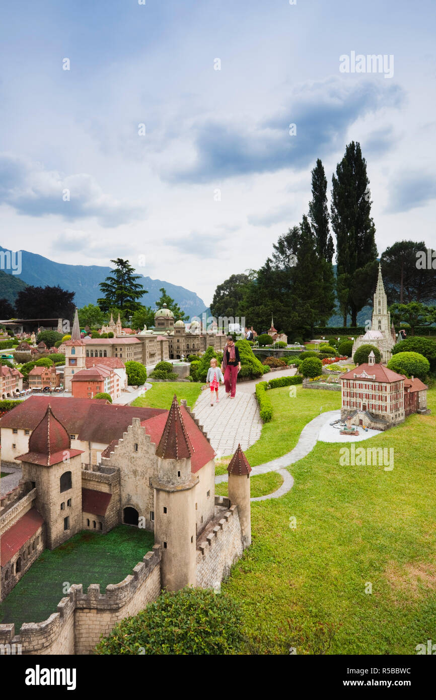 Schweiz, Ticino, Lago di Lugano, Melide, Swissminiatur, Miniatur-Schweiz  Modell Themenpark Stockfotografie - Alamy