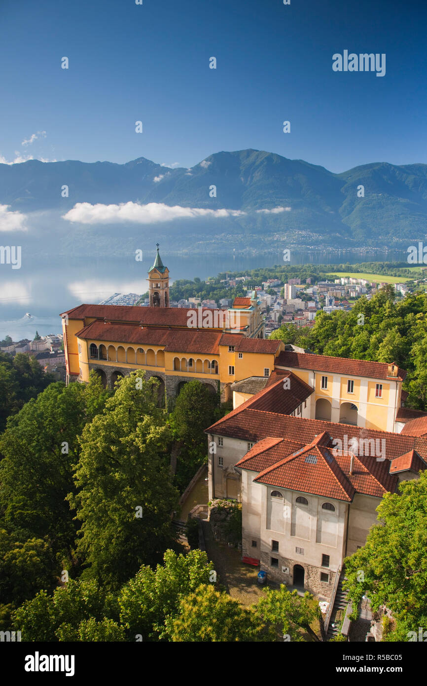 Schweiz, Ticino, Lago Maggiore, Locarno, Kirche, morgen Madonna del Sasso Stockfoto