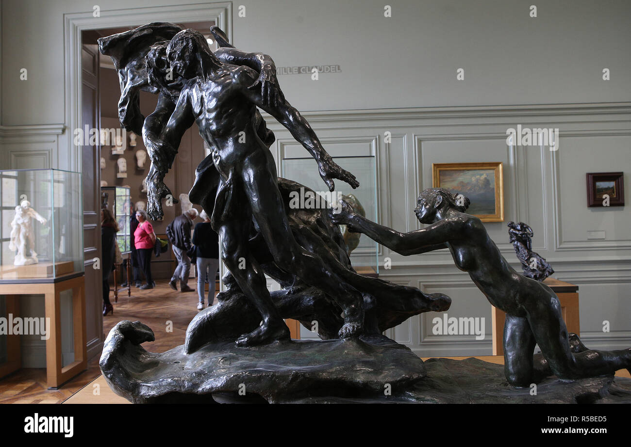 PARIS, Frankreich, 23. APRIL 2017: Interieur, Skulpturen und Details der Rodin Museum, 23. April 2017 in Paris, Frankreich Stockfoto