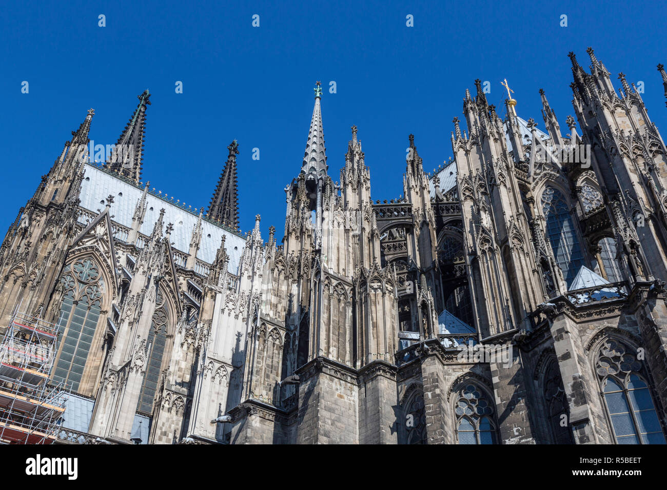 Köln, Deutschland. Details auf der südlichen Fassade der Kathedrale von Köln. Stockfoto