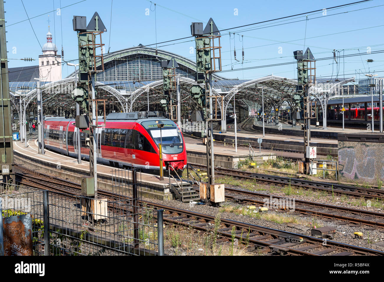 Köln, Deutschland. Eisenbahn Bahnhof, einem der größten in Deutschland. Stockfoto