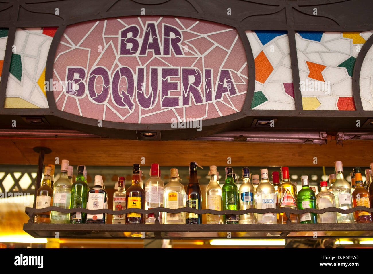 Bar, Markt La Boqueria, Barcelona, Spanien Stockfoto