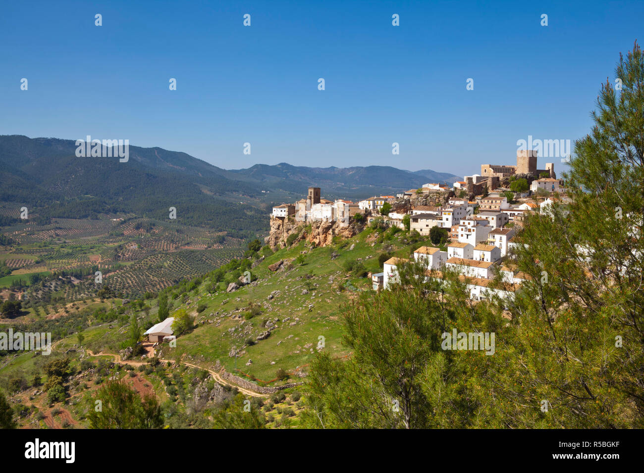 Befestigte Bergdorf Hornos, Hornos, Provinz Jaen, Andalusien, Spanien Stockfoto