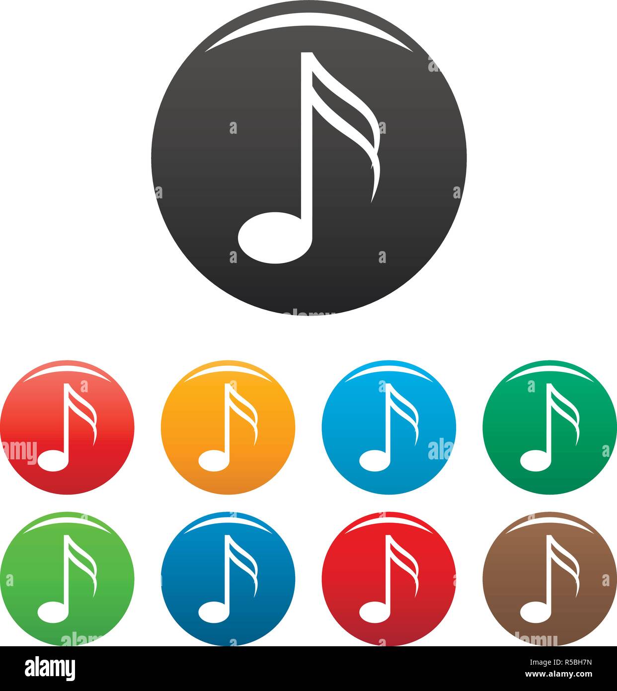 16 musik Hinweis Symbole, Satz 9 Color Vector isoliert auf Weiss für jedes Design Stock Vektor