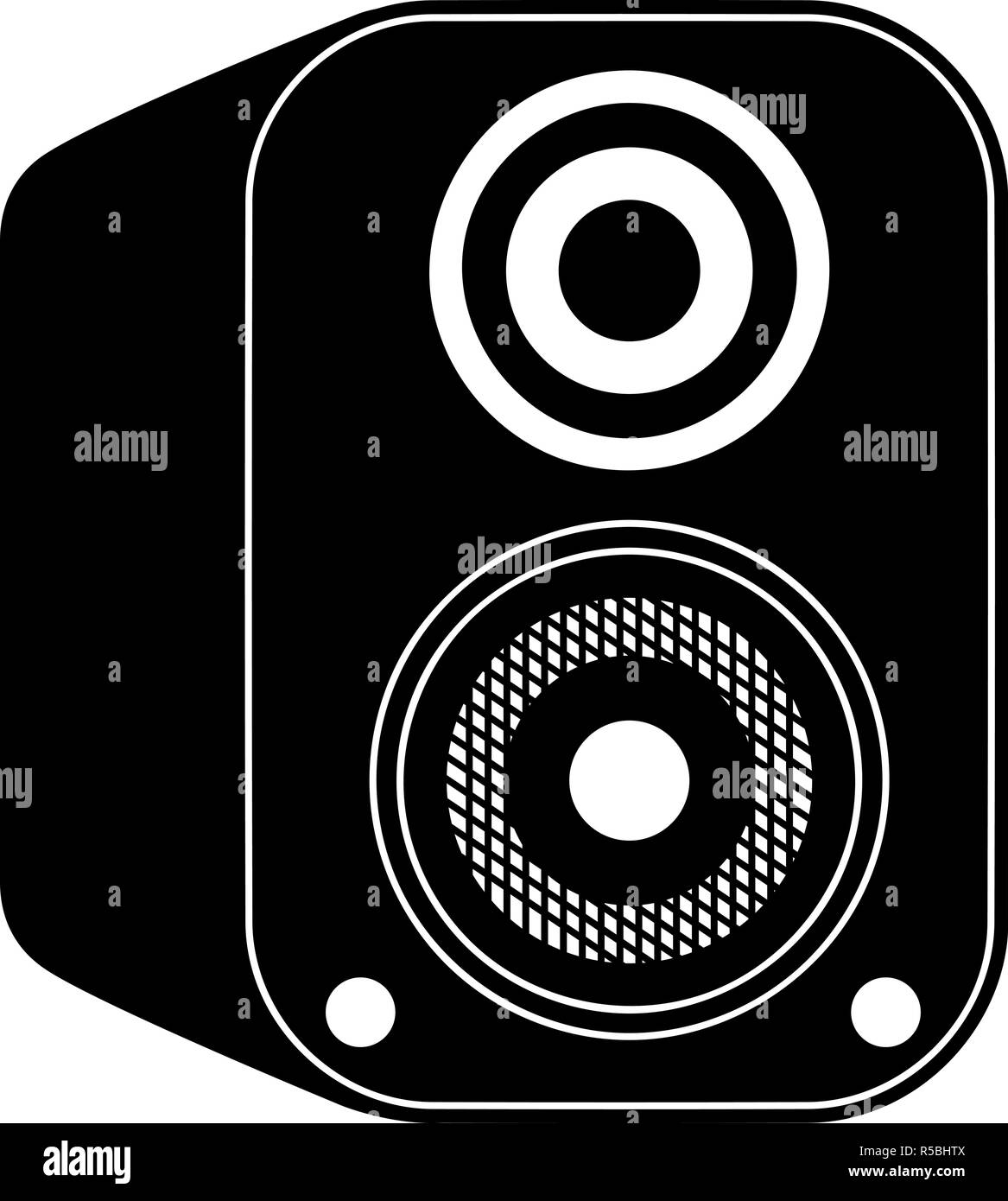 Lautsprechersymbol Vector Illustration in Schwarz und Weiß Stock Vektor