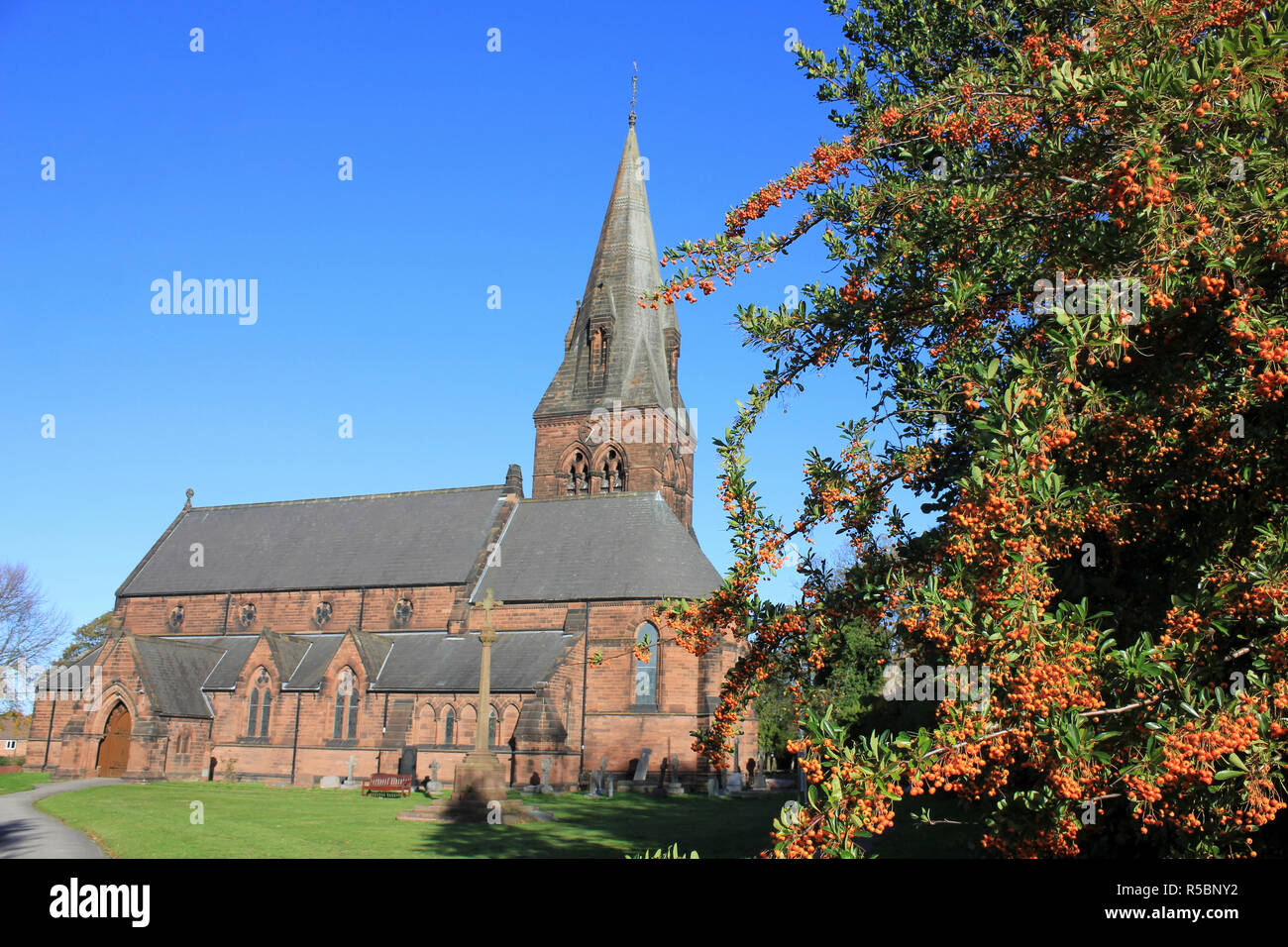 St. Barnabas Church, Bromborough, Wirral Stockfoto