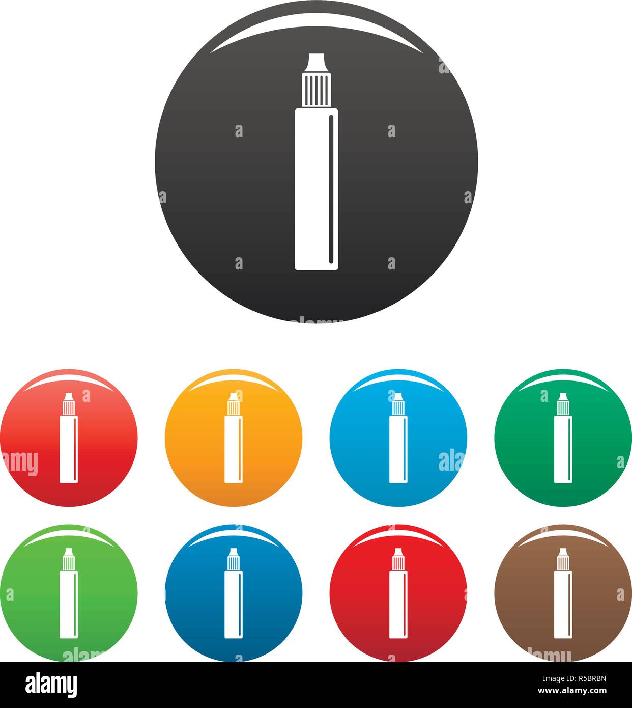 Nikotin Flüssigkeit Icons Set 9 Farbe Vektor isoliert auf Weiss für jedes  Design Stock-Vektorgrafik - Alamy