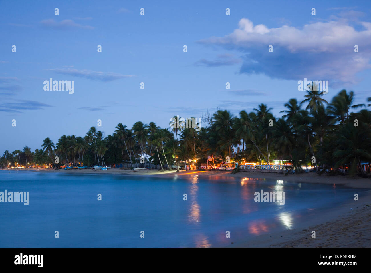 Dominikanische Republik, Halbinsel Samana, Las Terrenas, Playa Las Terrenas Strand Stockfoto