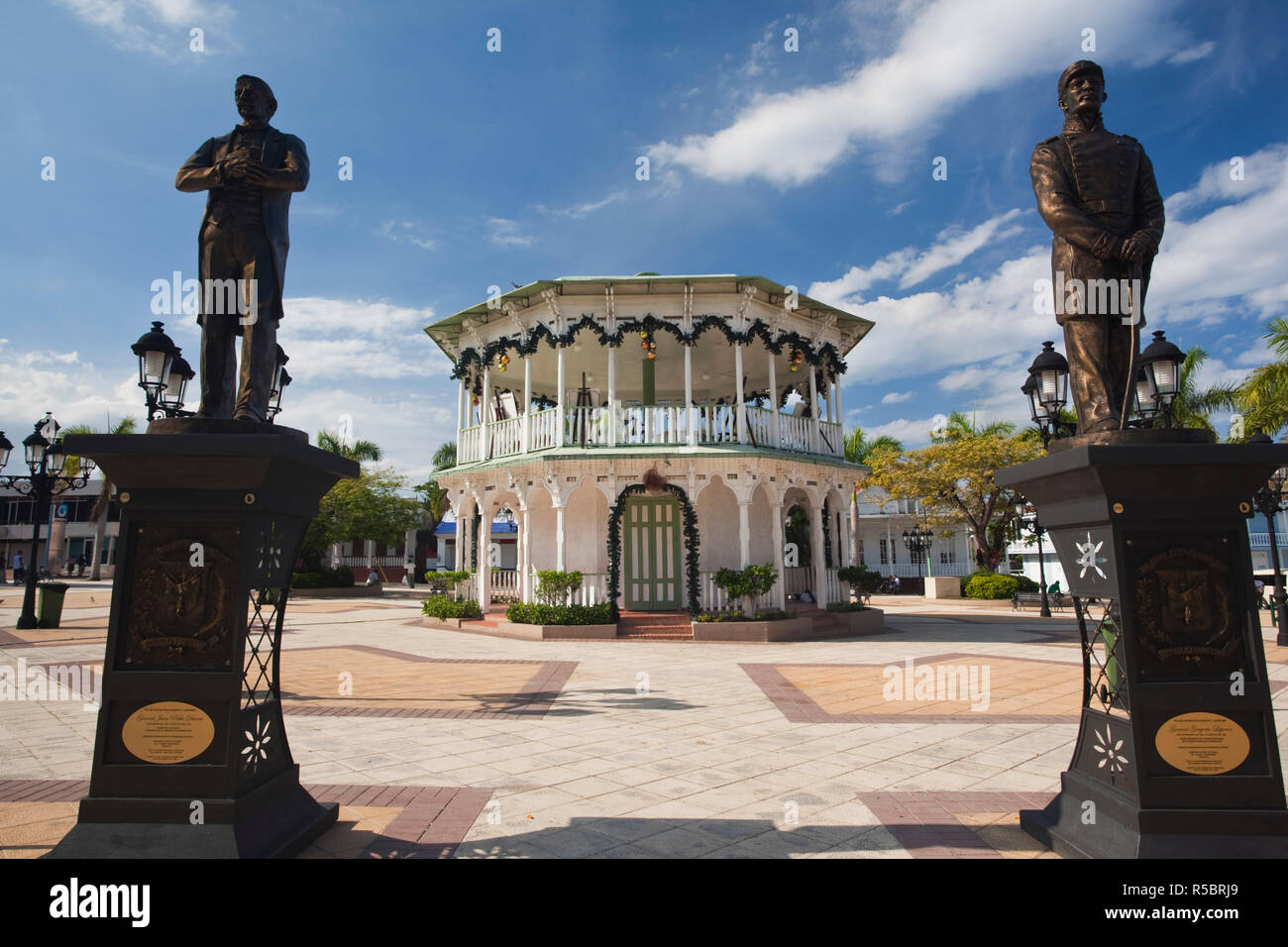 Dominikanische Republik, Nordküste, Puerto Plata, Pavillon im Parque Central park Stockfoto