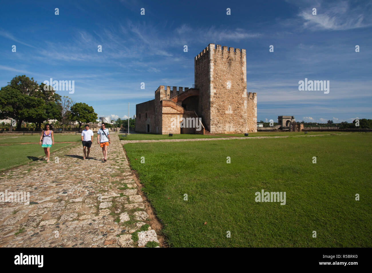 Fortaleza Ozama, älteste koloniale militärische Gebäude in der neuen Welt, Zona Colonial, Santo Domingo, Dominikanische Republik b.1502 Stockfoto