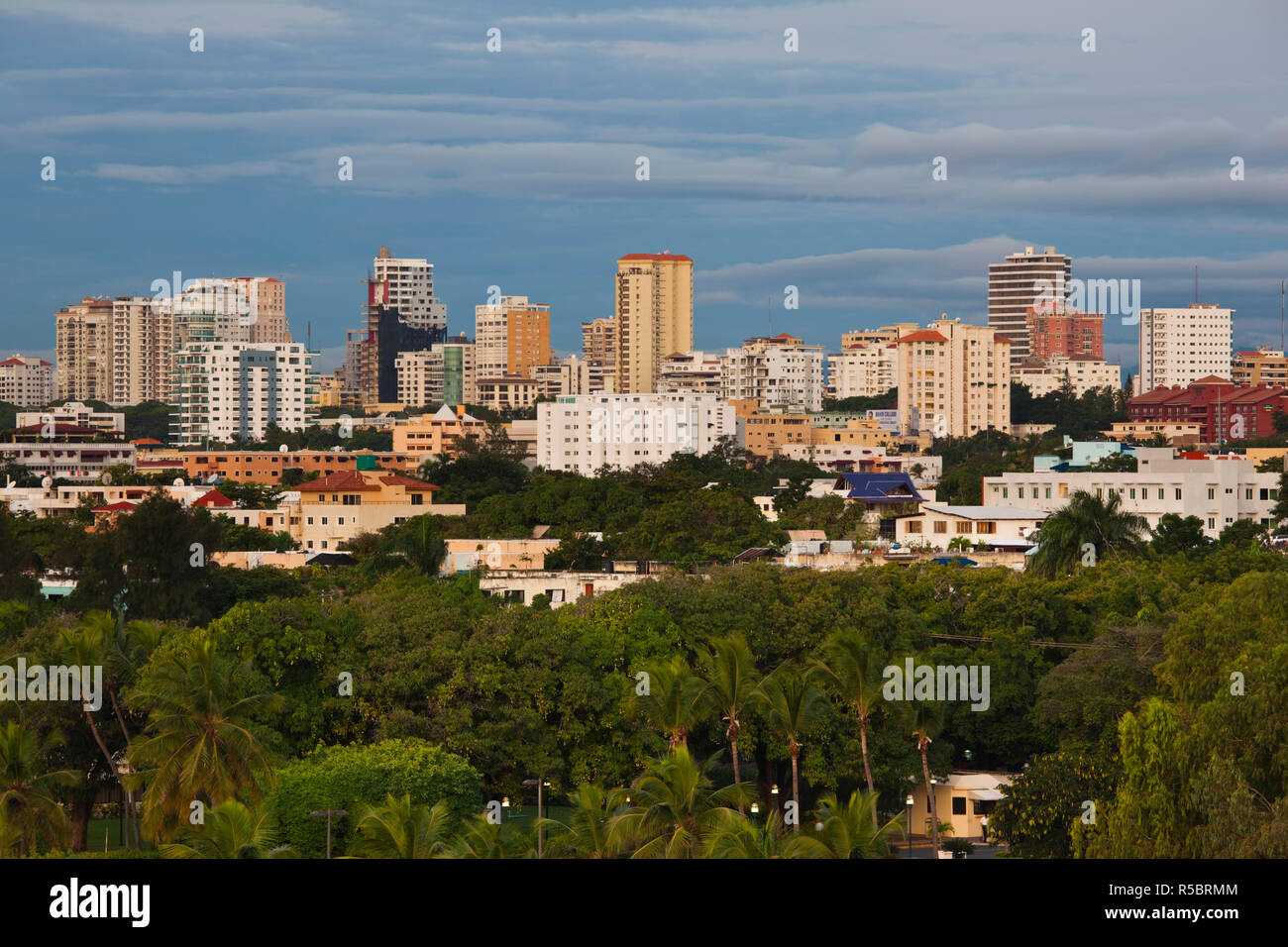 Dominikanische Republik, Santo Domingo, hohe Betrachtungswinkel und der neuen Stadt Stockfoto