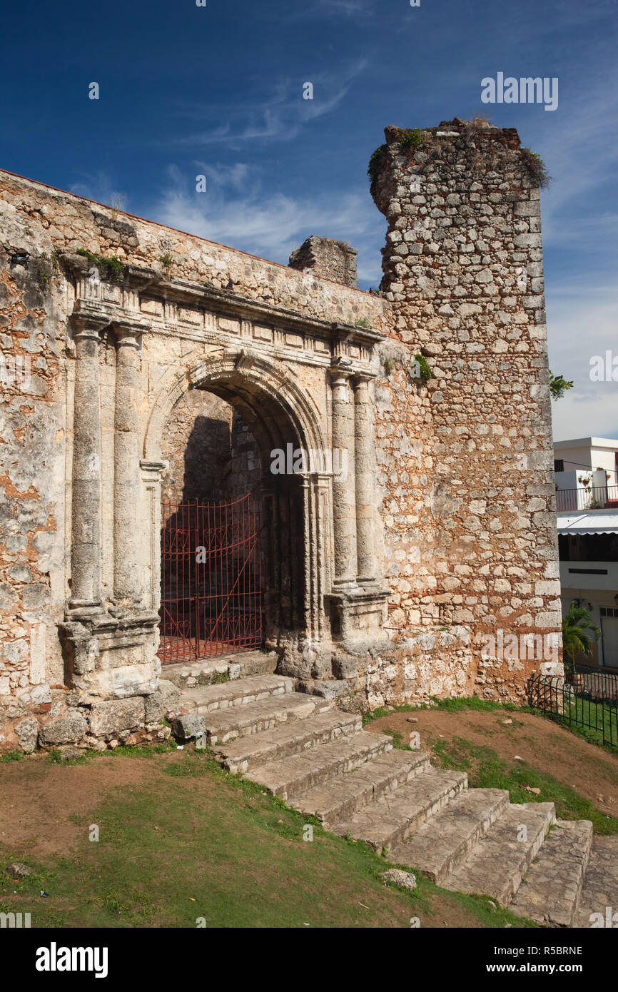 Dominikanische Republik, Santo Domingo, Zona Colonial, Ruinen von Monasterio de San Francisco, erste Kloster in der neuen Welt Stockfoto