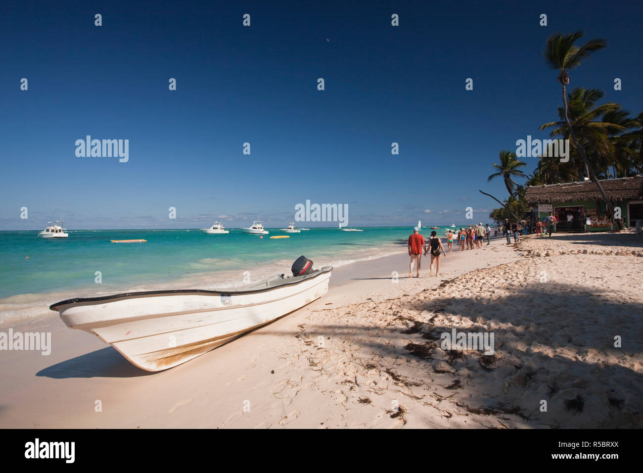 Dominikanische Republik, Punta Cana, Bavaro, Playa El Cortecito Beach Stockfoto
