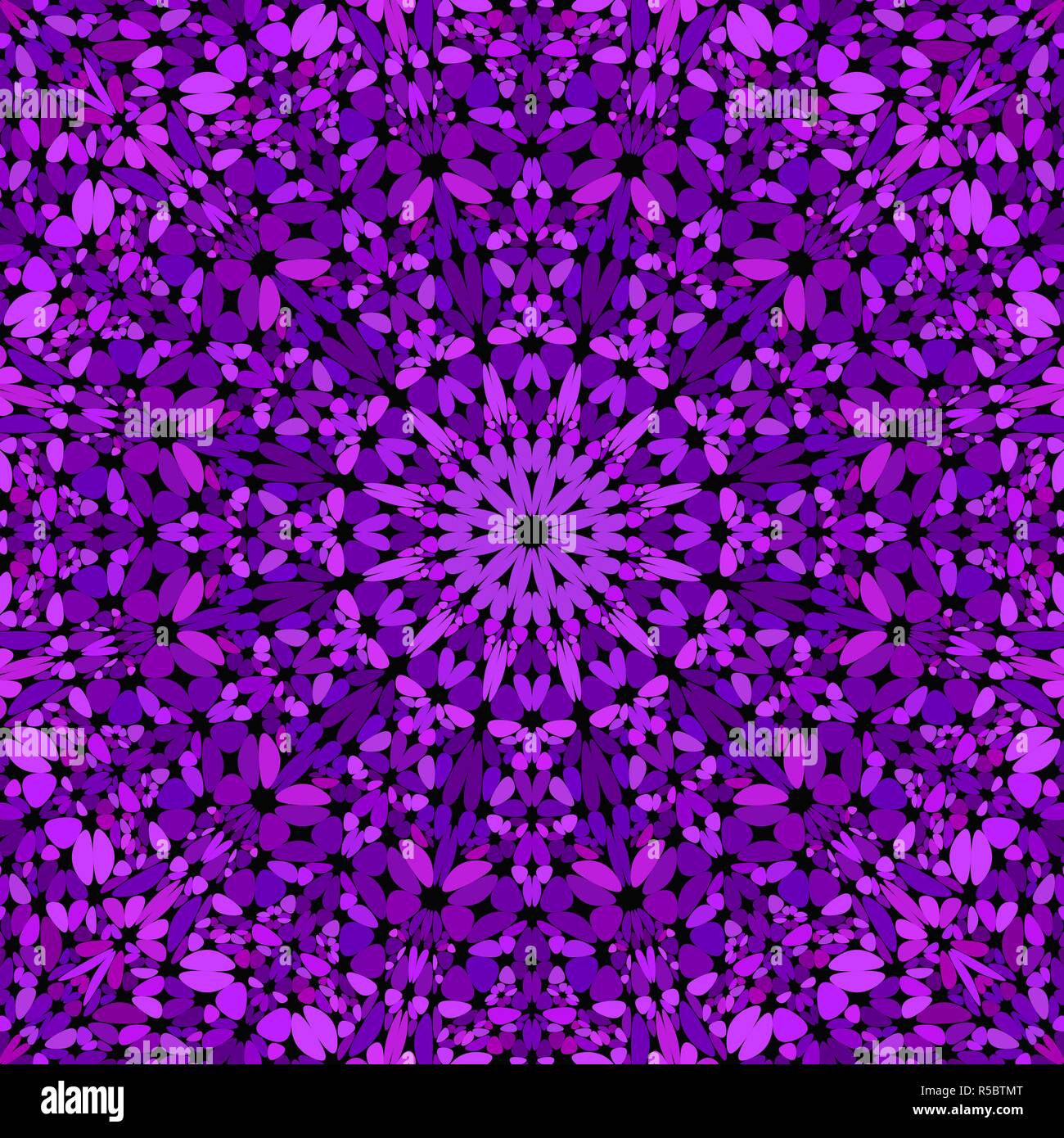 Violett Blütenblatt verzierten Mandala Muster wallpaper Design - Symmetrische vector Hintergrund Grafik Stock Vektor