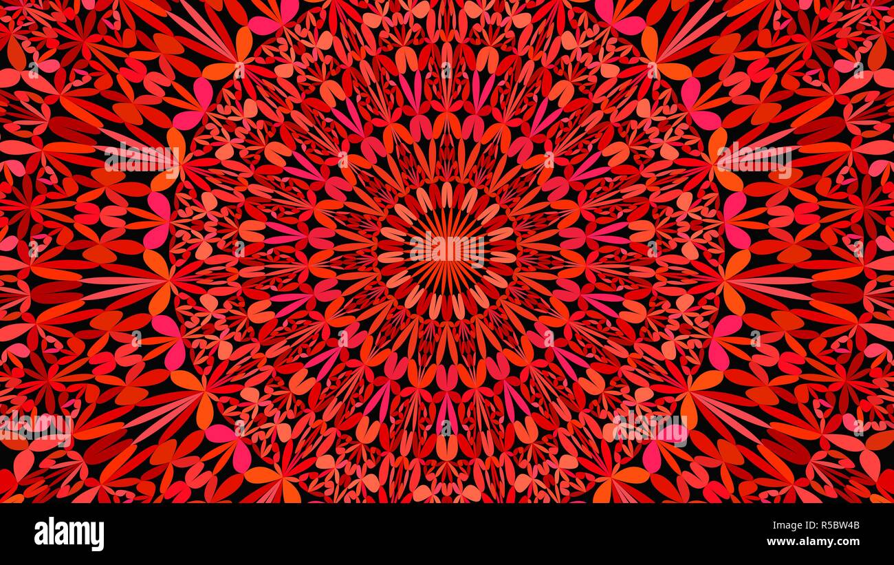 Rote Blume Garten mandala Muster Tapete - Oriental Vektor yoga Hintergrund Grafik Stock Vektor