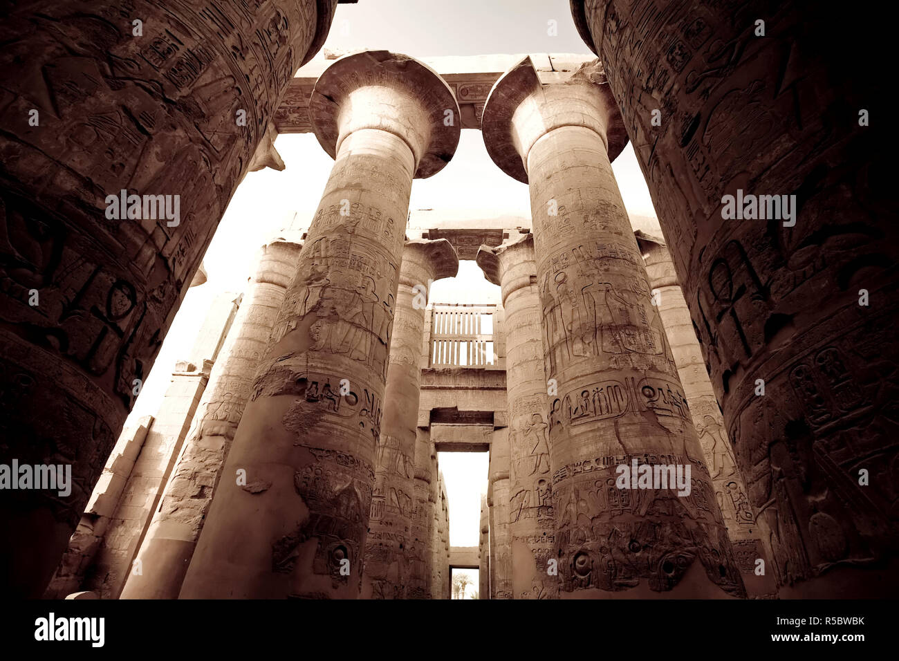 Ägypten, Luxor, Karnak, Tempel des Amun, Große hypostyle Halle Stockfoto