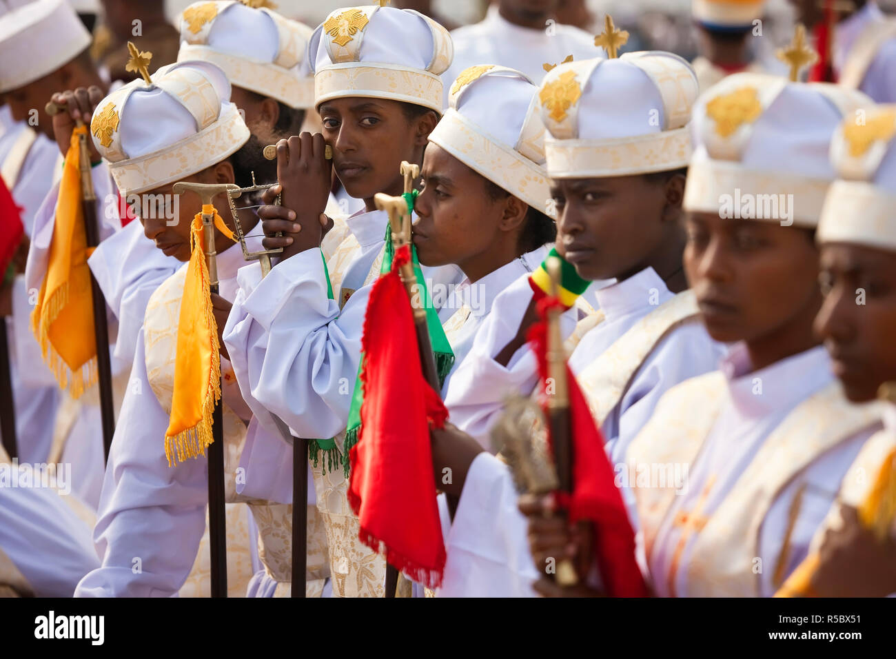 Prozession der Timket (fest der Epithany, christliche orthodoxe Kirche) Addis Ababa, Äthiopien Stockfoto