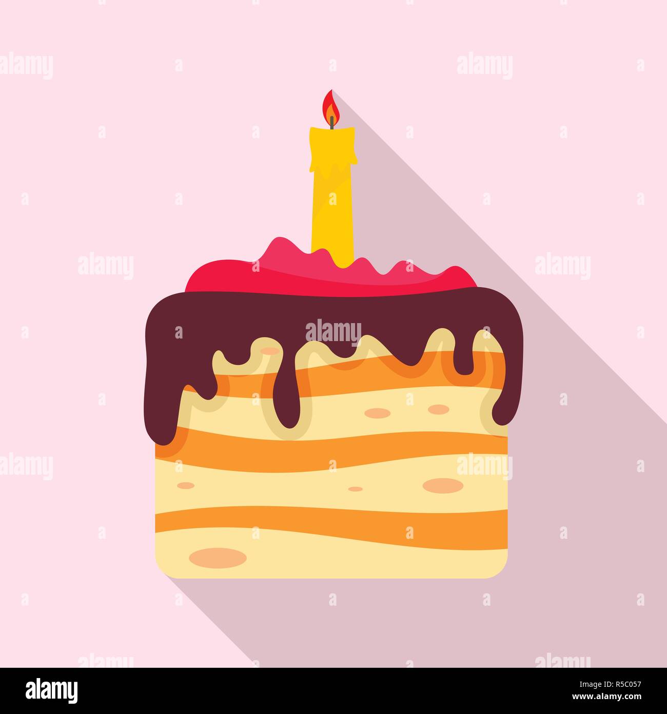 Geburtstag Kuchen Symbol. Flache Darstellung der Geburtstagskuchen vektor Symbol für Web Design 