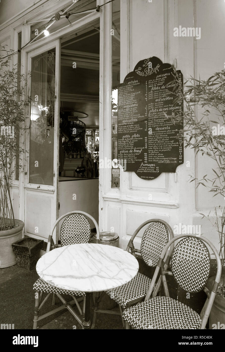 Cafe, Quai De L'Hotel de Ville, Marais, Paris, Frankreich Stockfoto