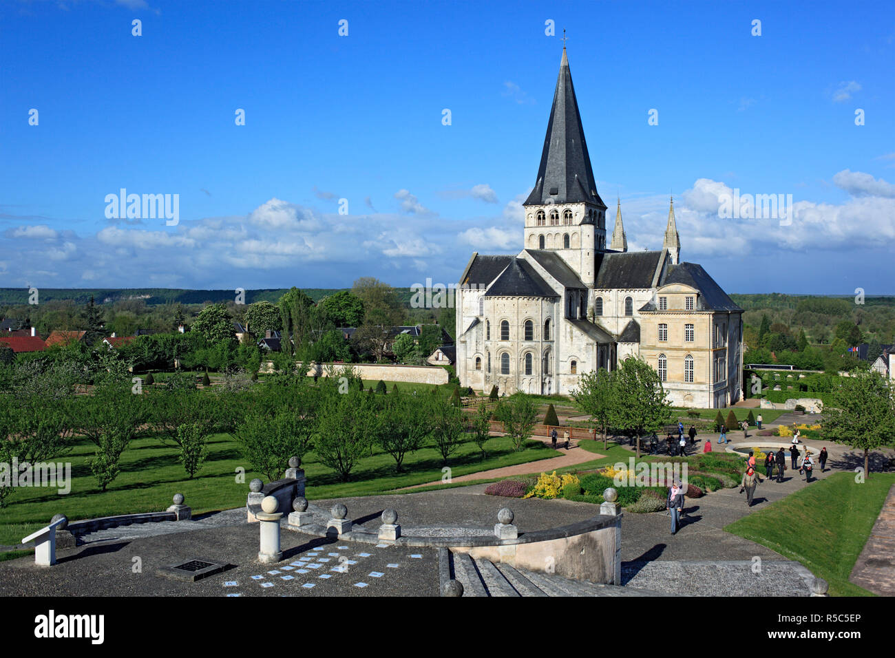 Abteikirche St.Georges, Saint-Martin-de-Boscherville, Seine-Maritime Departement Haute-Normandie, Frankreich Stockfoto