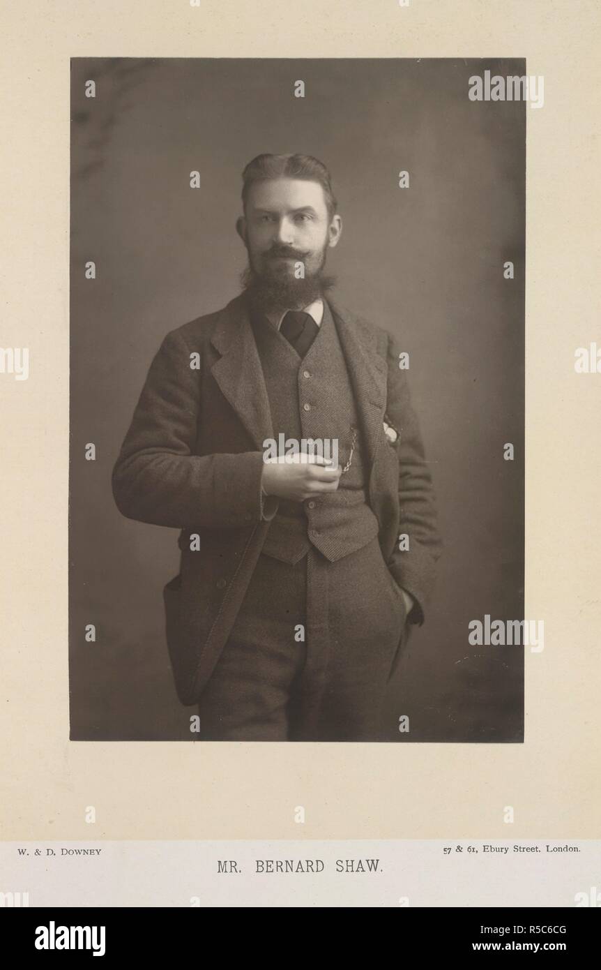 George Bernard Shaw (1856-1950). Irische Dramatiker, Kritiker und Nobelpreisträger. Porträt. Das Kabinett Portrait Gallery. Fotos von W. & D. Downey. [Mit beschreibenden Buchdruck.]. Cassell & Co.: London, 1890-94.. Quelle:11228.h. 9 Band 4, 54. Sprache: Englisch. Stockfoto