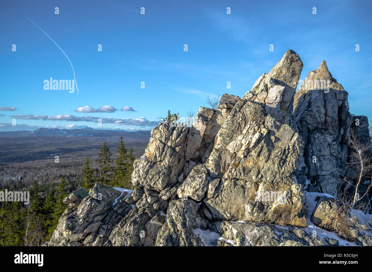 Ansicht von der Oberseite der Ural schönen Himmel National Park Stockfoto
