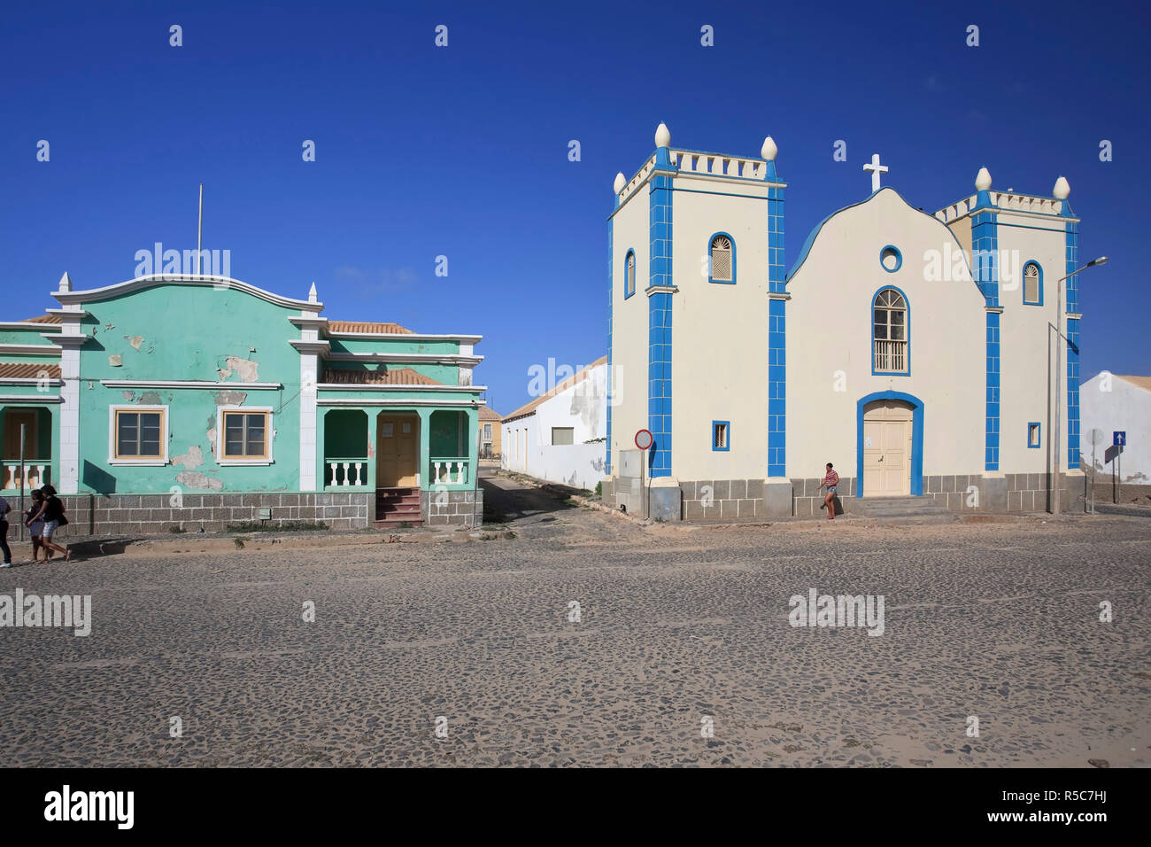 Kap Verde, Boavista, Stadt von Sal Rei. Stockfoto