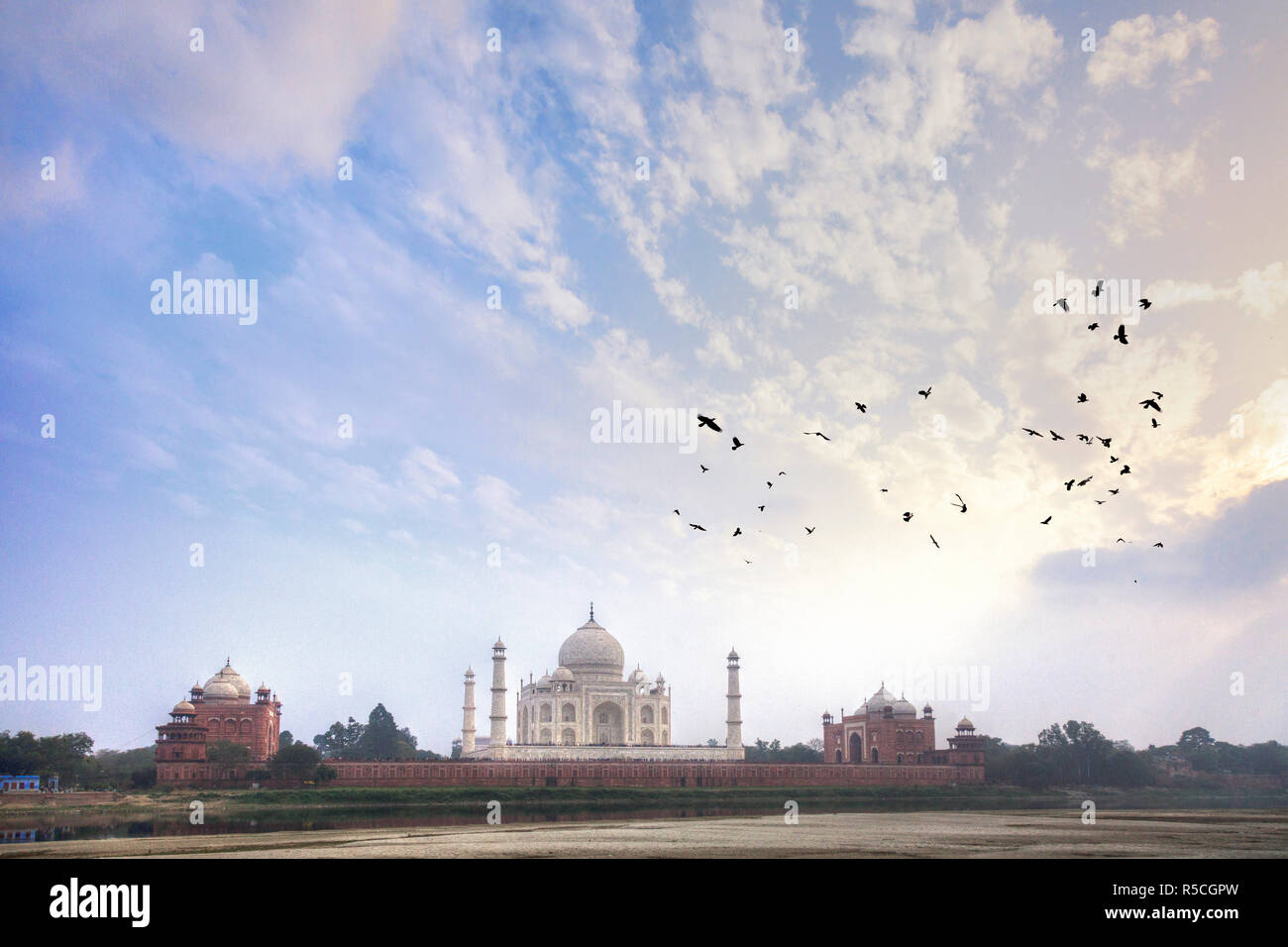 Indien, Uttar Pradesh, Agra, Taj Mahal (UNESCO-Website) Stockfoto