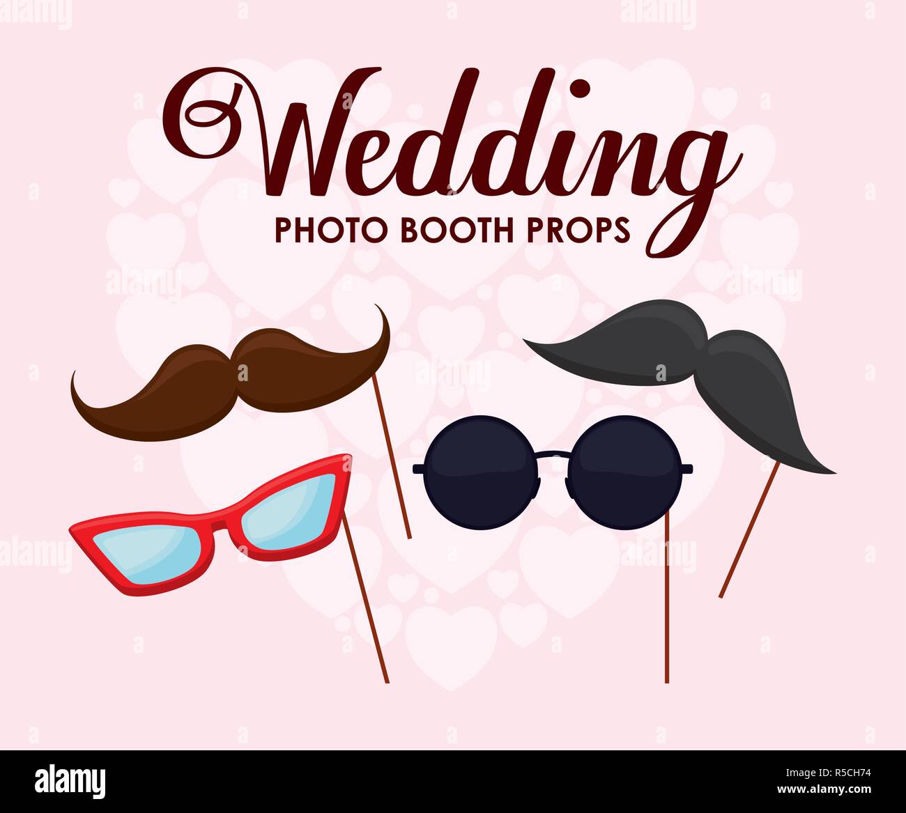 Hipster Schnurrbart mit Brille in Stick Vector Illustration Design Stock Vektor