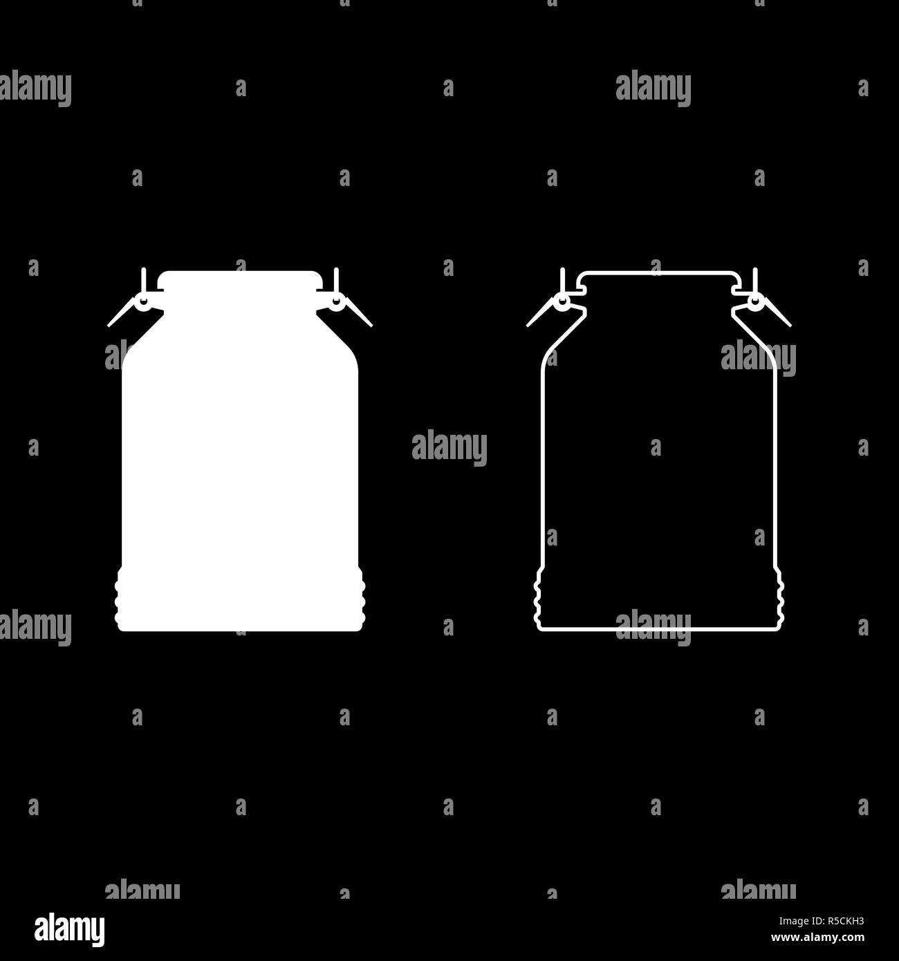 Milch kann Container Symbol Farbe weiß Vektor I Stil einfach Bild einstellen Stock Vektor