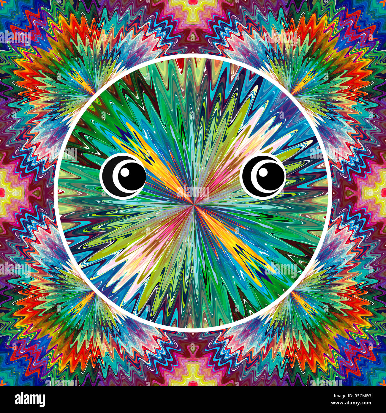 Drogenabhängiger erleben Halluzinatorisch anhaltenden Wahrnehmungsstörungen durch LSD, Meskalin oder Ecstasy Stockfoto