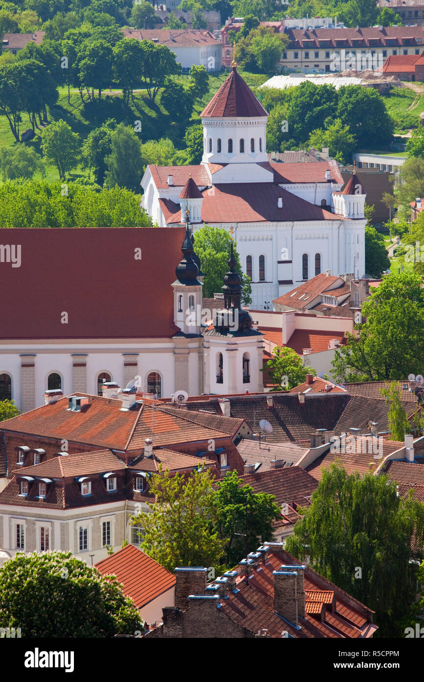 Litauen, Vilnius, erhöhten Blick auf die Russisch-orthodoxe Kirche der Heiligen Muttergottes Stockfoto