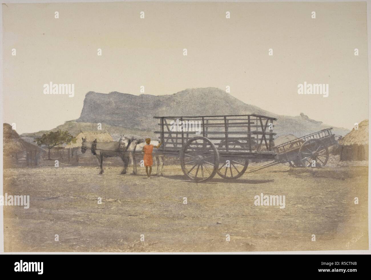 Zucker Wagen, Mauritius. Fiebig Sammlung: Blick auf Mauritius. c. 1853. Handcolorierte Salz drucken. Quelle: Foto 250/13. Autor: Friedrich Fiebig. Stockfoto