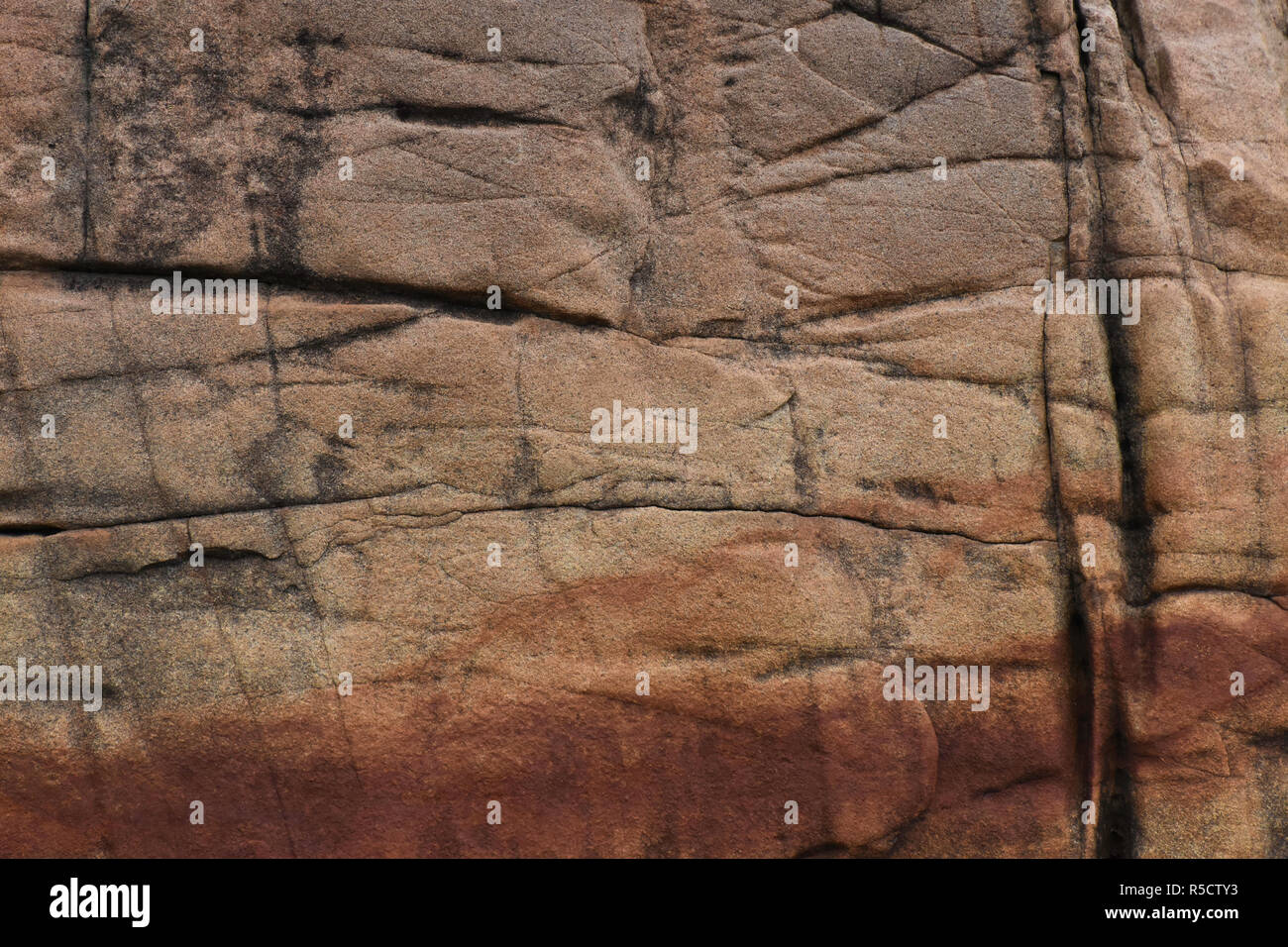 Natürlich Sandstein verwitterte Wand Stirnfläche Stockfoto