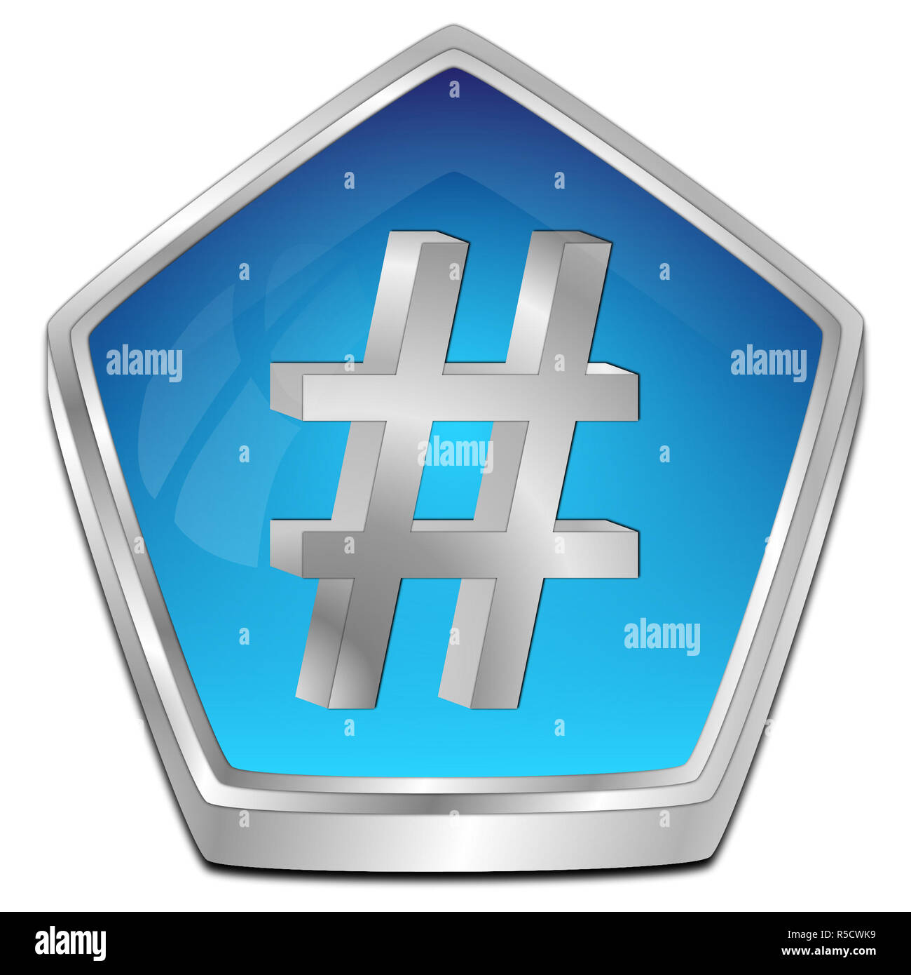 Blau Hashtag" - 3D-Darstellung Stockfoto