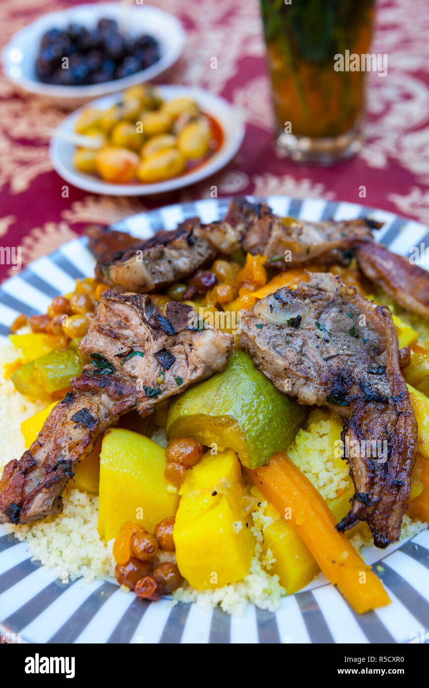 Lamm Cous Cous, der Medina Fes, Marokko Stockfoto