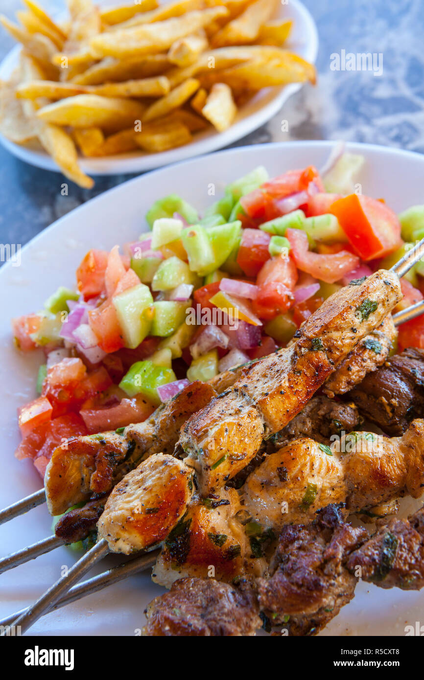 Gemischte Kebabs, der Medina Fes, Marokko Stockfoto