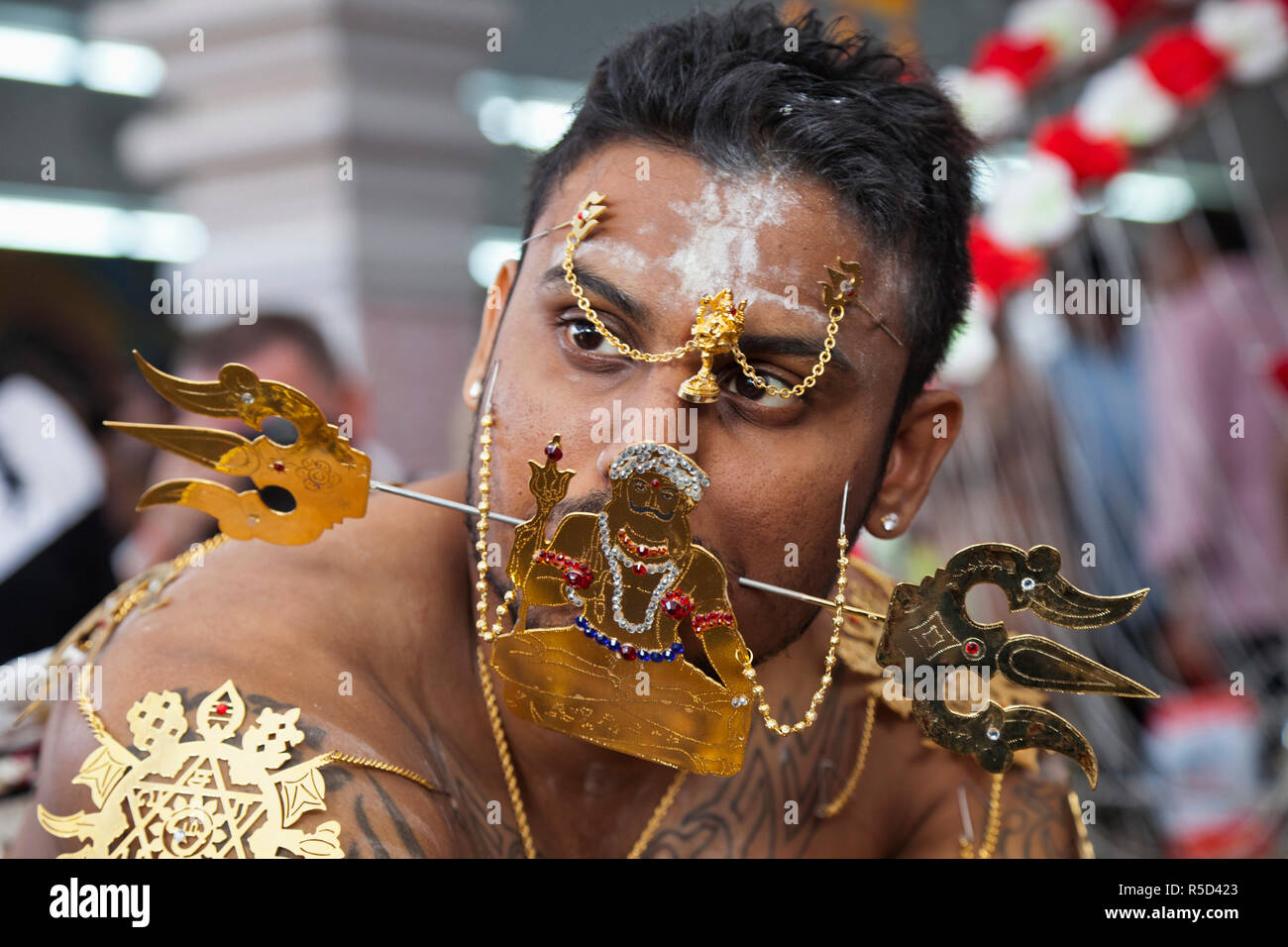 Singapur, Little India, Sri Srinivasa Perumal Temple, Thaipusam Festival Erstellen Stockfoto