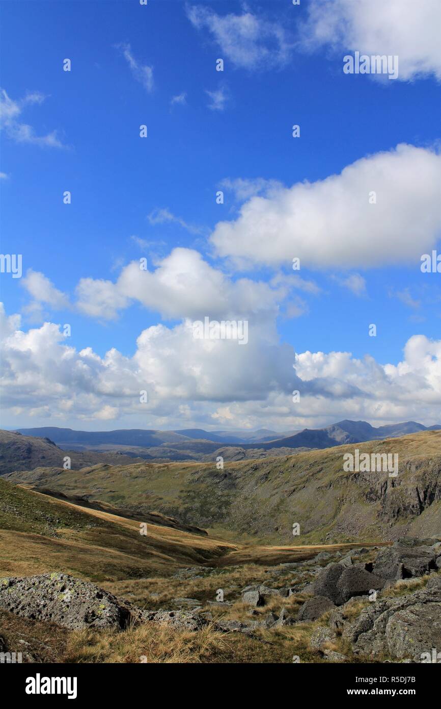 UK Coniston Cumbria. Blick von Ziegen Hawse in der Nähe von Dow Crag und Coniston Old Man englischen Lake District, Cumbria GROSSBRITANNIEN Stockfoto