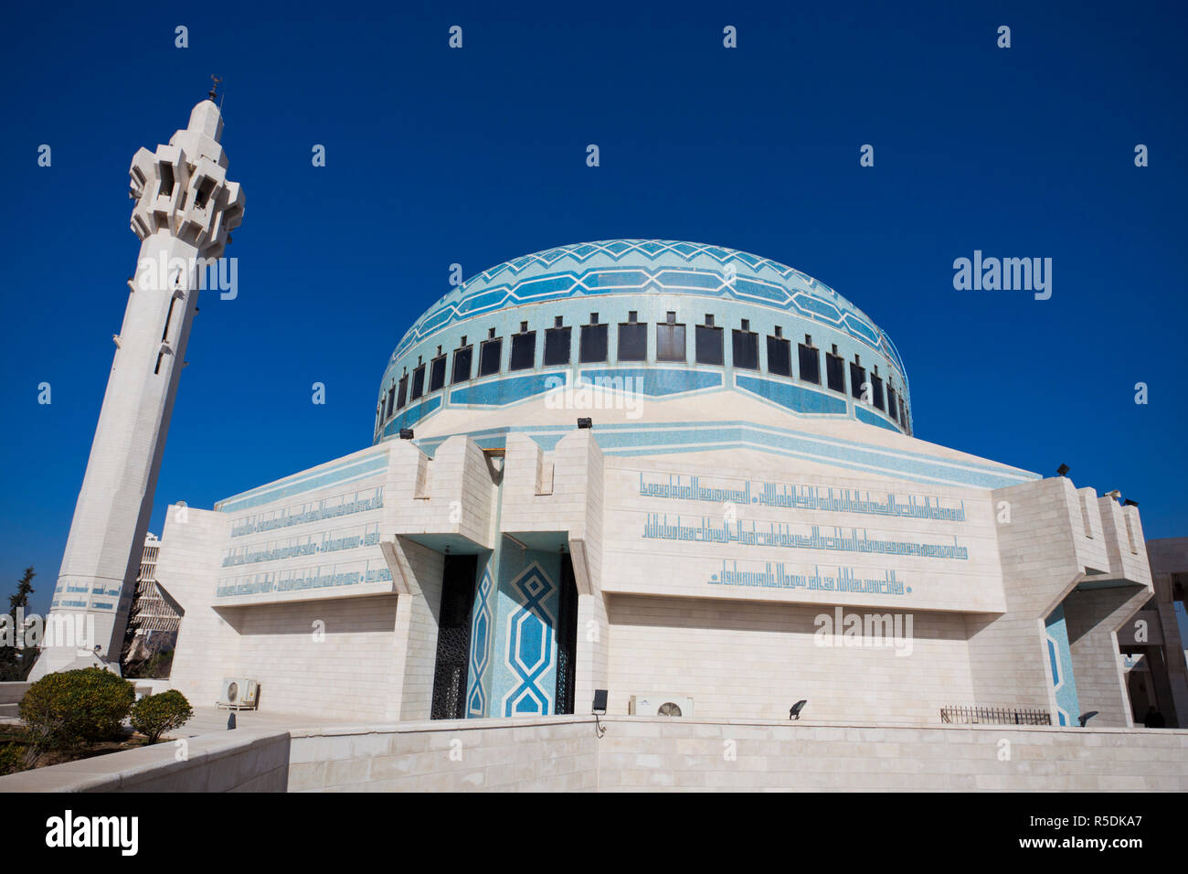 Jordanien, Amman, König-Abdullah-Moschee, Minarett Stockfoto